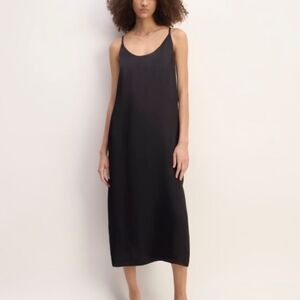 Everlane The Ultimate Slip Midi Dress in Black Size 2 Triacetate Capsule Minimal